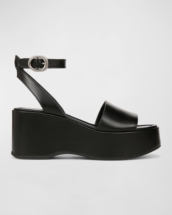 Vince Reza Leather Ankle-Strap Sandals | Neiman Marcus