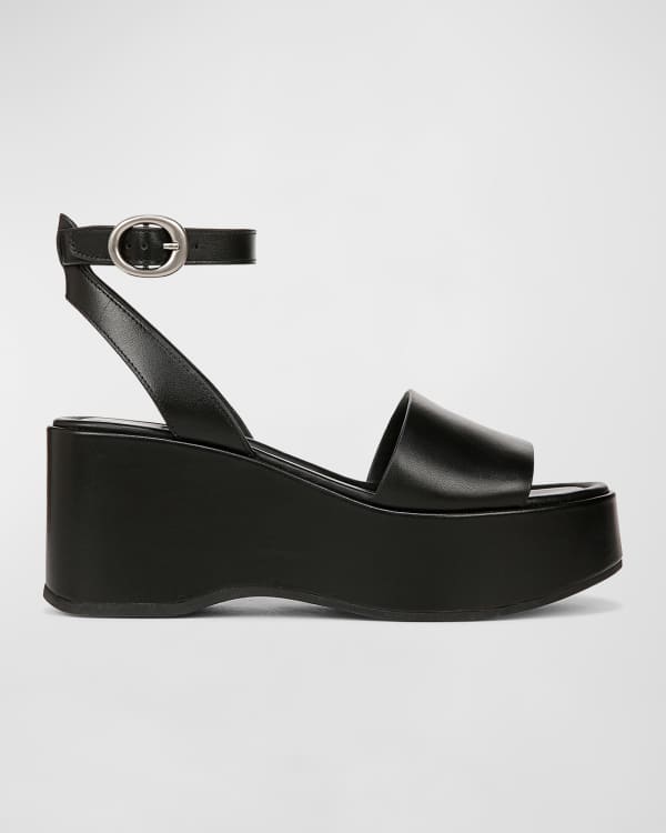 Vince Carver Leather Suede Flatform Sport Strap Sandals Neiman