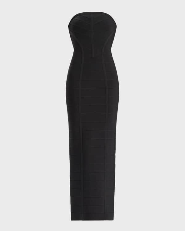 Herve Leger Jocelyn Pleated Strappy Bandage Gown | Neiman Marcus