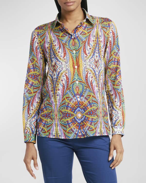 Orange Paisley Multi Button Front LS main image 0