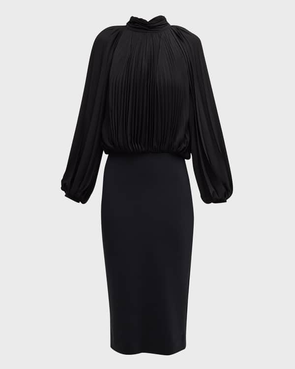 Vince draped silk panel midi dress clearance