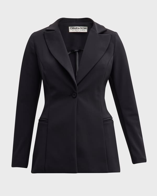 Scuba Crepe Roll Sleeve Blazer, Cleo