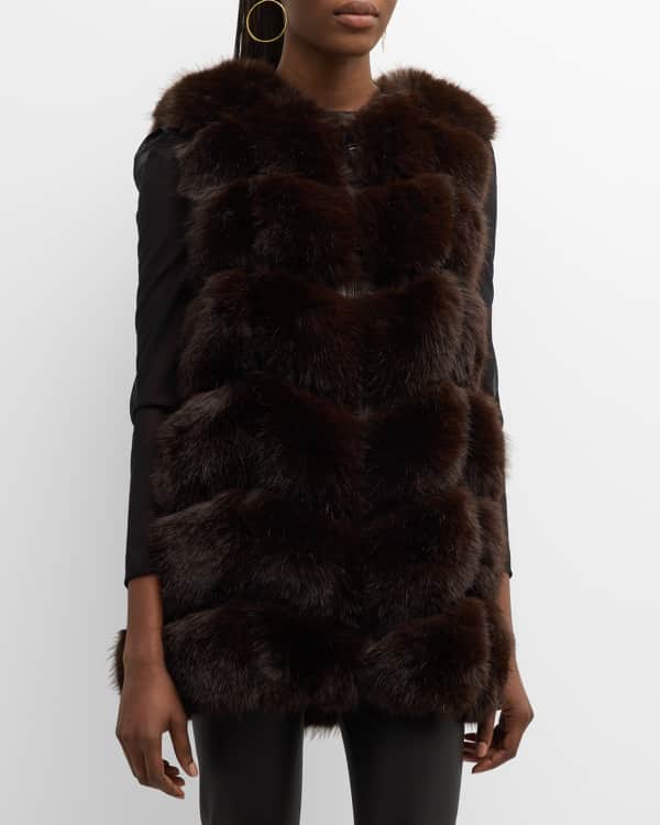 Belle Fare Quilted Faux Fur Swing Vest | Neiman Marcus