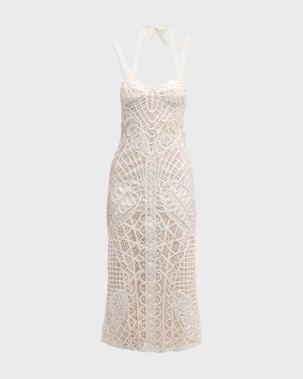 Neiman marcus white lace dress store