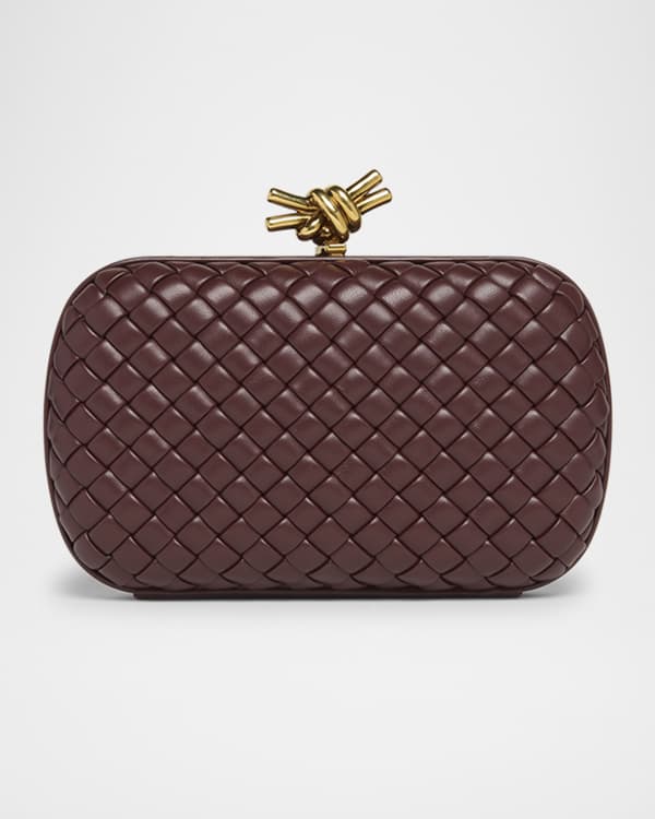 Bottega veneta leather knot clutch top
