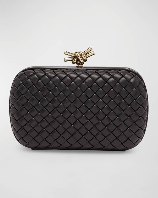 Bottega Veneta Knot Padded Woven Lambskin Clutch Bag