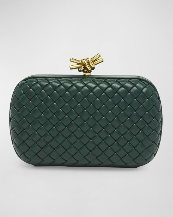 Bottega Veneta Woven Satin Chain Knot Clutch Bag Neiman Marcus