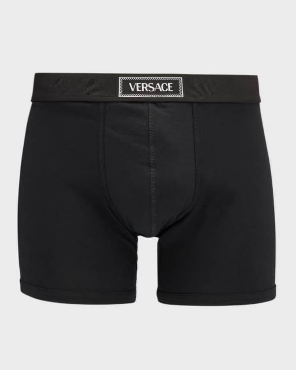 Greca Border boxer briefs in black - Versace