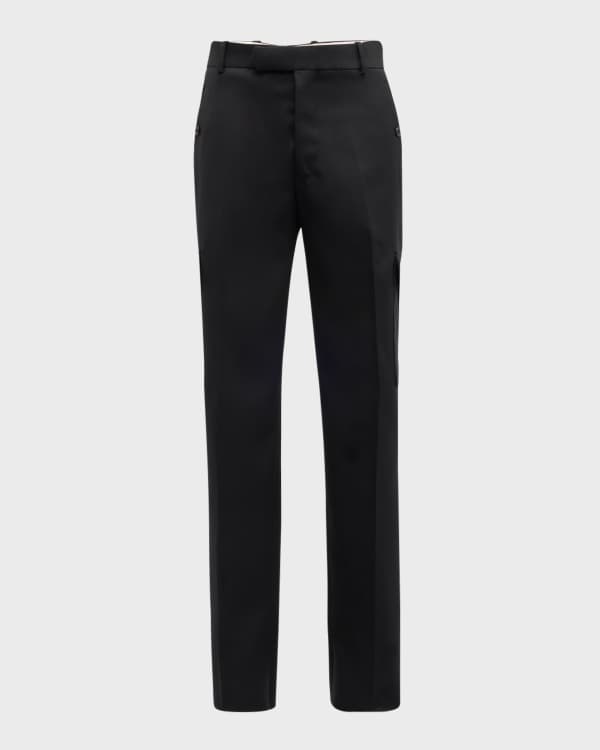 Men's black wool gabardine pants