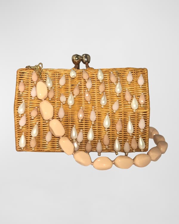 Isla Wicker Shell Clutch