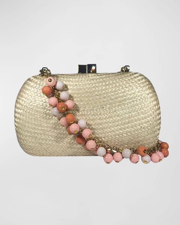 SERPUI Olivine Wicker Clutch