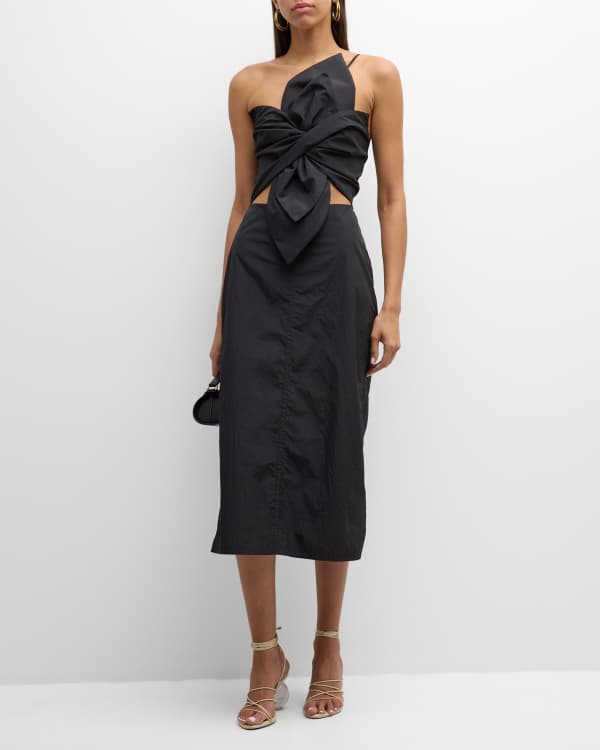CAMILLA AND MARC Amaral High Neck Sleeveless Draped Cocktail Dress