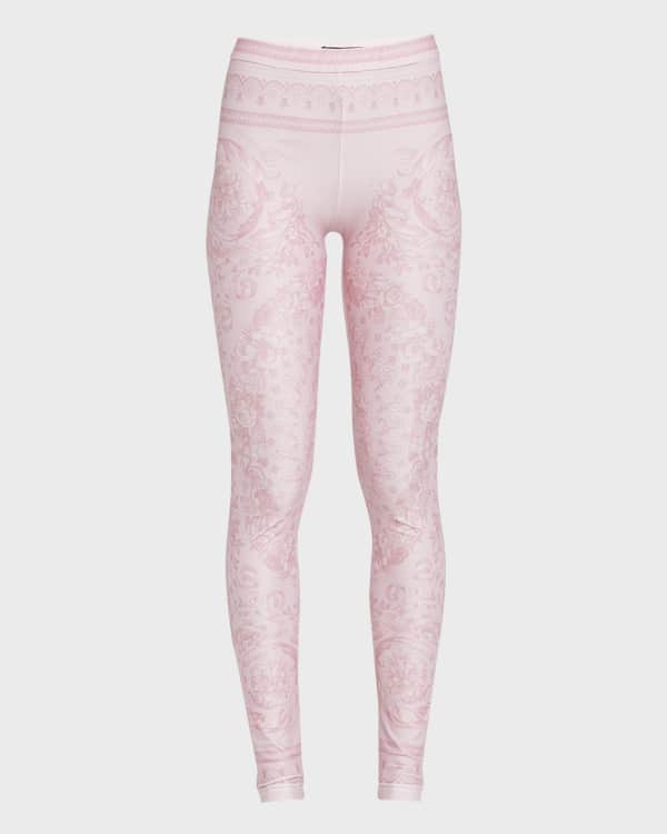 Logo printed leggings in pink - Versace