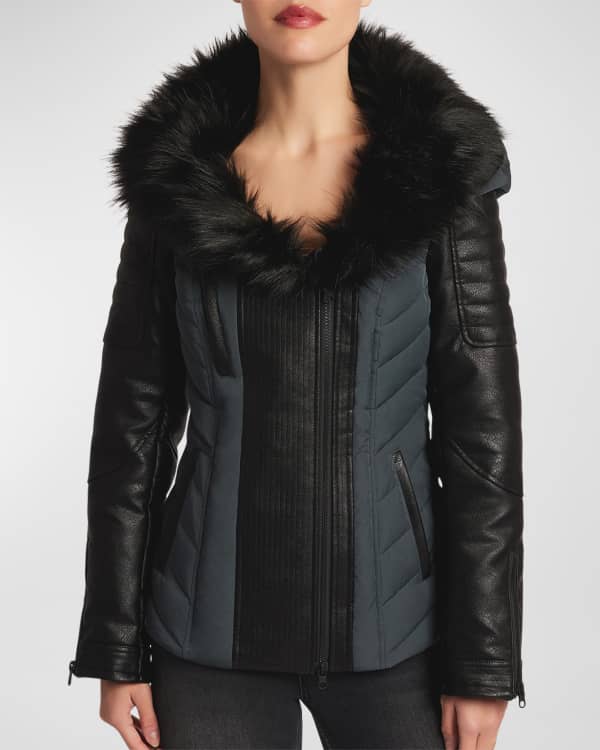 Blanc Noir Asymmetrical Puffer Jacket Neiman Marcus