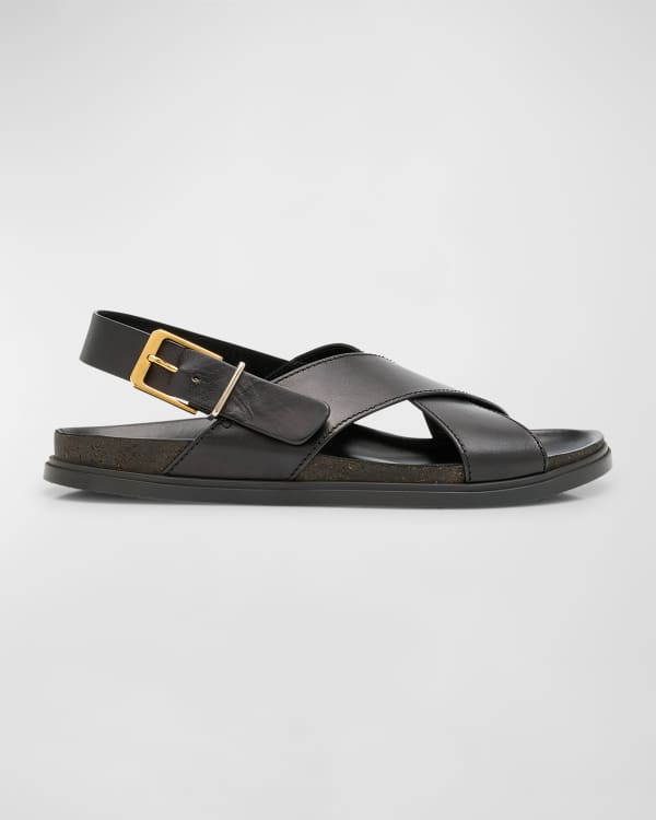 Dries Van Noten Woven Leather Fisherman Sandals | Neiman Marcus