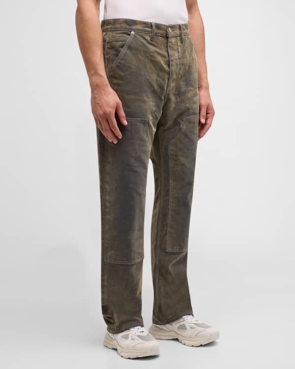 PURPLE Men's Coated Cargo Flare Jeans - Bergdorf Goodman
