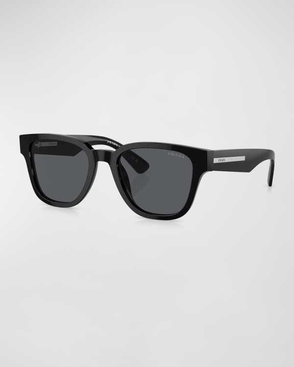 Prada Men's Triangle Logo Bicolor Rectangle Sunglasses | Neiman Marcus