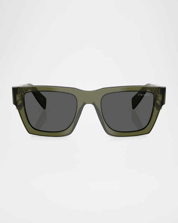 Dolce&Gabbana Men's Temple Logo Rectangle Sunglasses Dolce&Gabbana Men's Temple Logo Rectangle Sunglasses