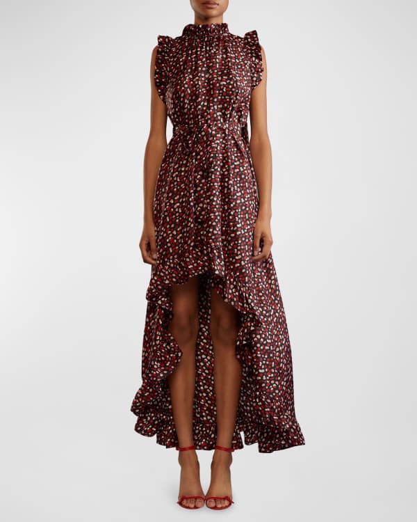Cynthia Rowley High Low Floral Print Ruffle Maxi Dress Neiman Marcus