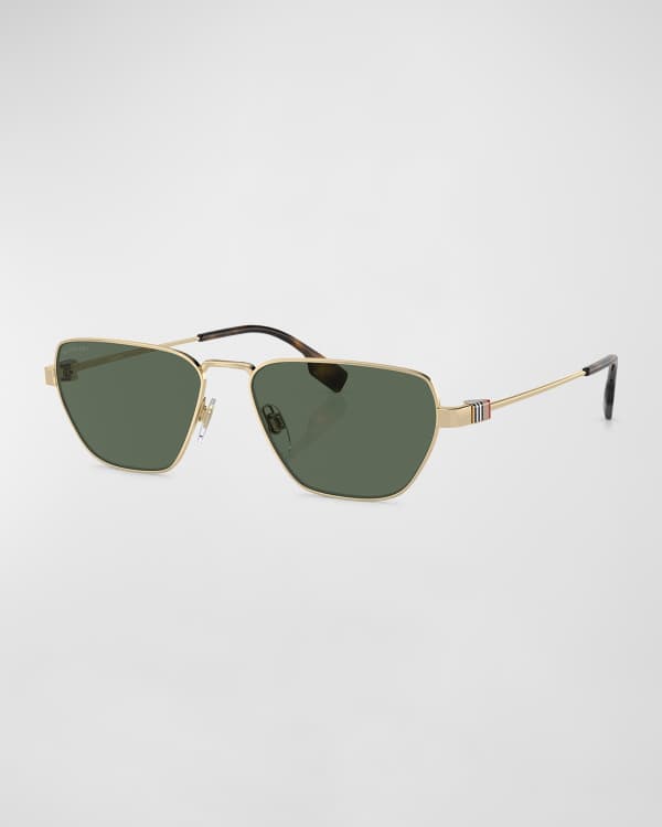 Burberry Men s Rectangle Metal Sunglasses Neiman Marcus