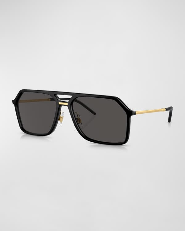 Versace Men's Medusa Charm Square Aviator Sunglasses | Neiman Marcus