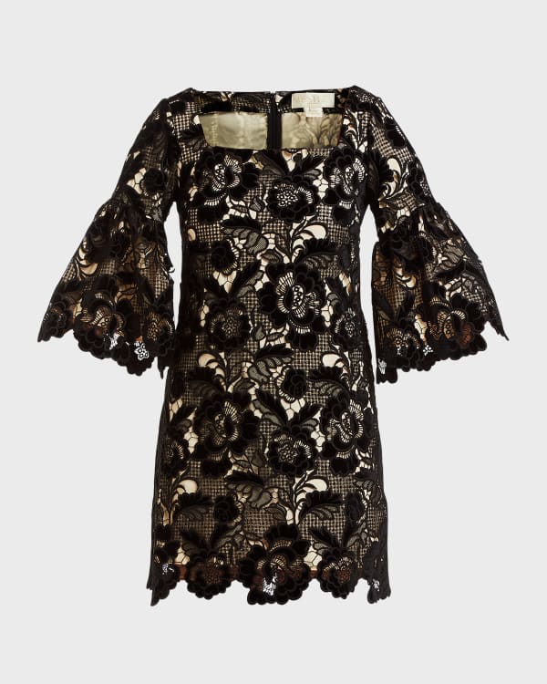 Louis Vuitton Black Floral Print Mini Dress L