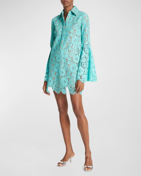 Michael kors embroidered lace tiered dress best sale
