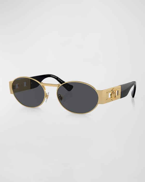 Versace Brown 'La Greca' Sunglasses Versace