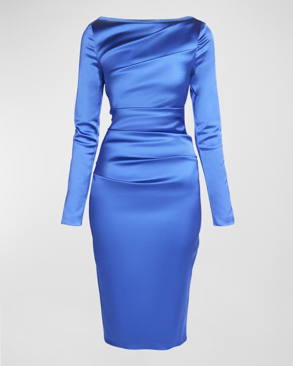BCBGMAXAZRIA Harlie Fit Flare Dress Blue Neiman Marcus