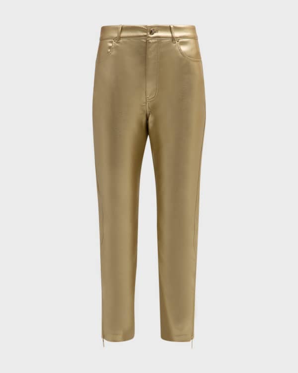 DL1961 Drue Straight Low-Rise Vintage Leather Pants