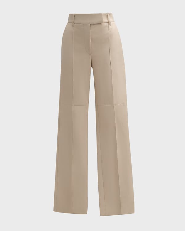 THE ROW Baer flared leather pants