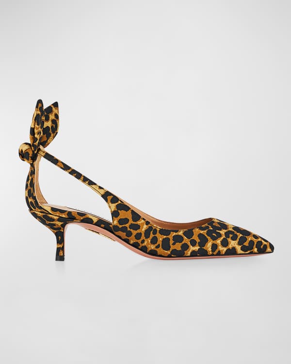 Christian Louboutin Spikaqueen Kitten Heel Red Sole Pumps Neiman