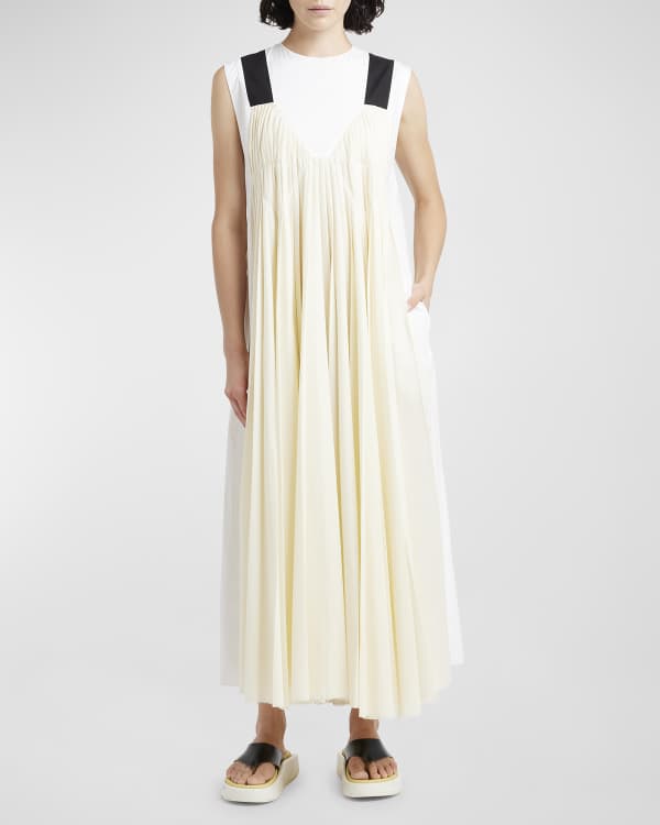 Victoria Beckham Bicolor Openback High-Low Maxi Dress with Bra Detail
