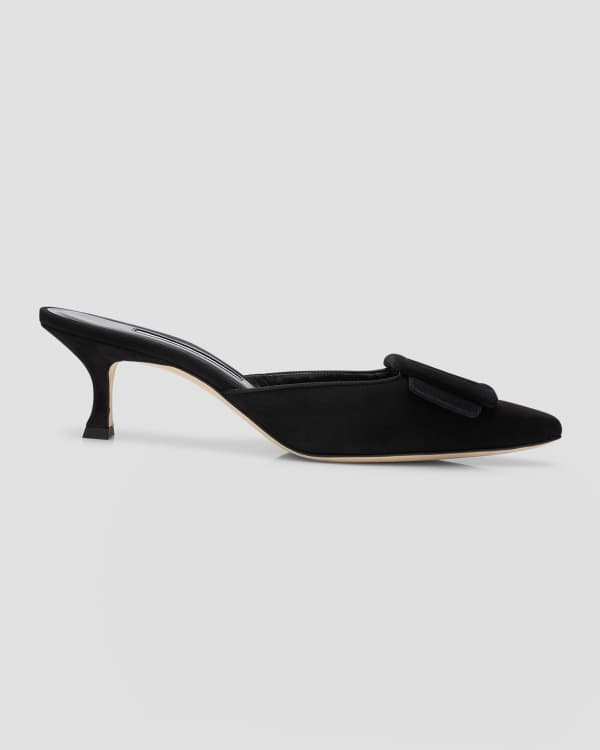 Manolo Blahnik Arriga Suede Mule Pump Neiman Marcus