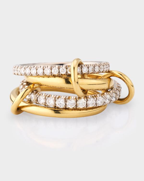 Spinelli Kilcollin Solarium MX Silver and Gold 3-Link Ring