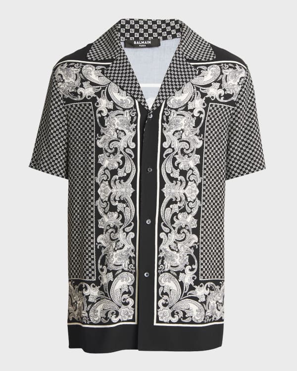 Valentino Garavani x Sun Surf Volcano-print silk shirt - Black