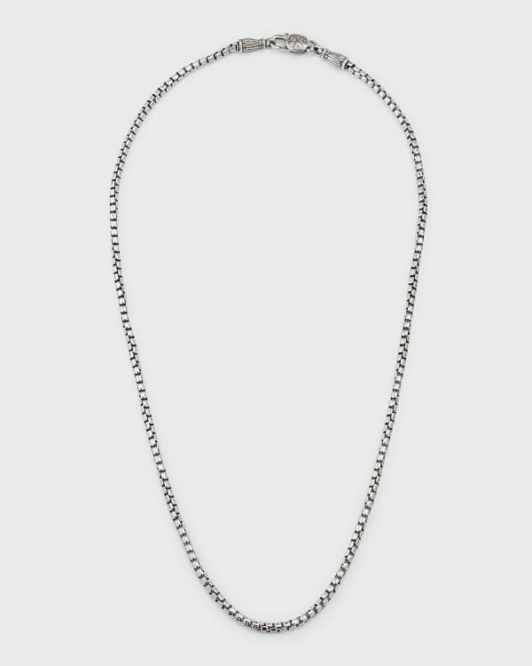 John Varvatos Men's Skull Turquoise Beaded Necklace, 24