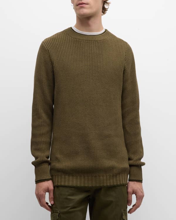 Neiman Marcus Cashmere Collection Men's Cable Quarter-Zip Sweater w ...