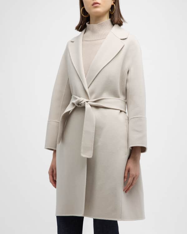 Max Mara Winter Wrap Self-Tie Wool Hooded Coat | Neiman Marcus
