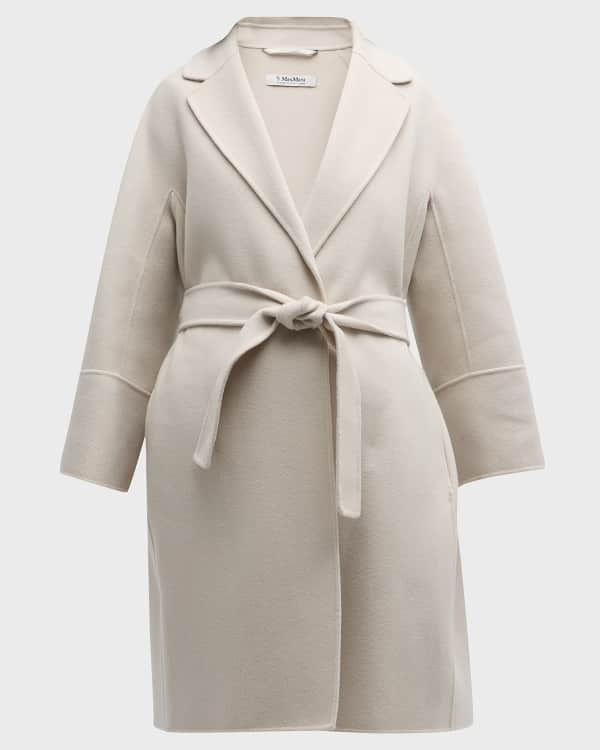 Max Mara Winter Wrap Self-Tie Wool Hooded Coat | Neiman Marcus