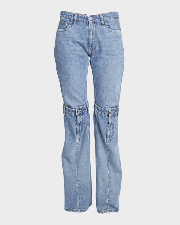 J Brand Stovepipe High Rise Straight Leg Jeans w Raw Hem Neiman