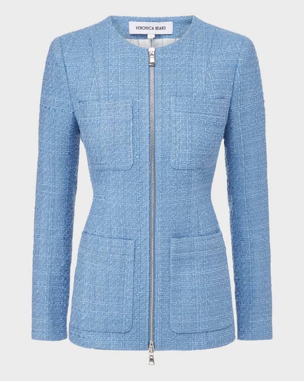 J Brand Slim Cropped Ruffle Denim Jacket Neiman Marcus