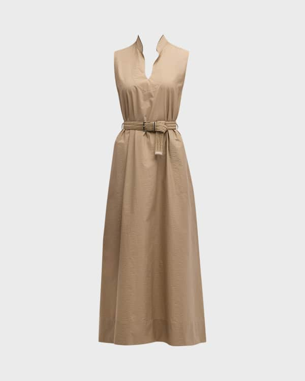 Akris Punto - Green Wool Sleeveless Belted Midi Dress