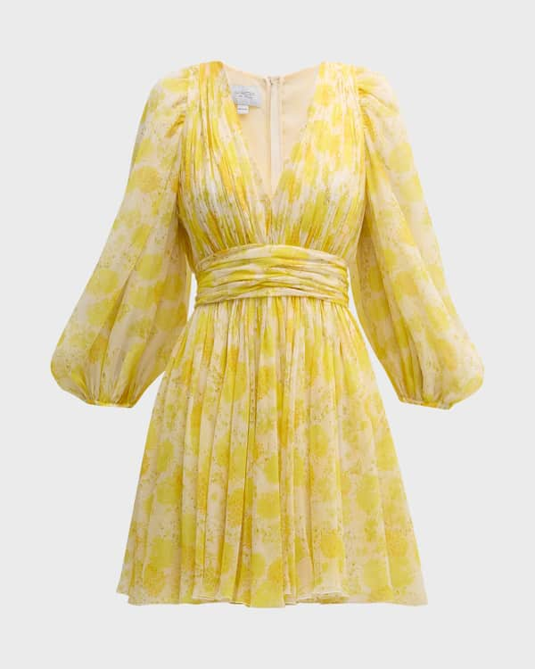 Louis Vuitton Yellow Jacquard Abstract A-Line Dress