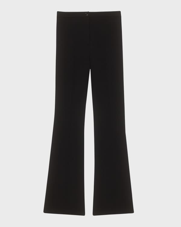 $235 Theory Women's Black Stretch Cropped Kick Flare Dress Pants