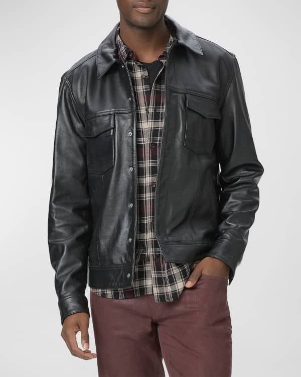 Neiman marcus black top leather jacket