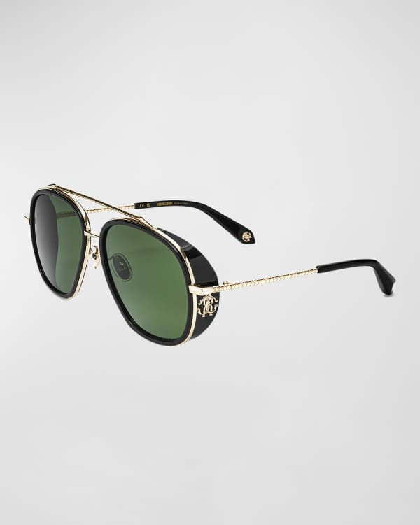 Roberto Cavalli Black Metal & Plastic Sunglasses