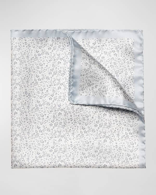 Men's Motif Silk Pocket Square in Light Purple main image 1