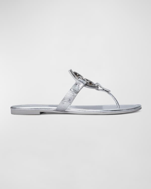 Tory burch miller medallion leather flat thong store