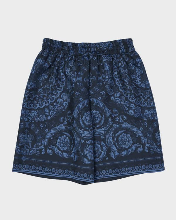 Fendi Boy s Fuzzy Monogram Print Shorts Size 8 14 Neiman Marcus